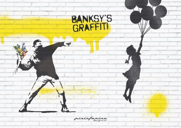 Блокнот линованный Pininfarina Banksy - Блокнот линованный Pininfarina Banksy Улетающая девочка из каменной бумаги, А5
