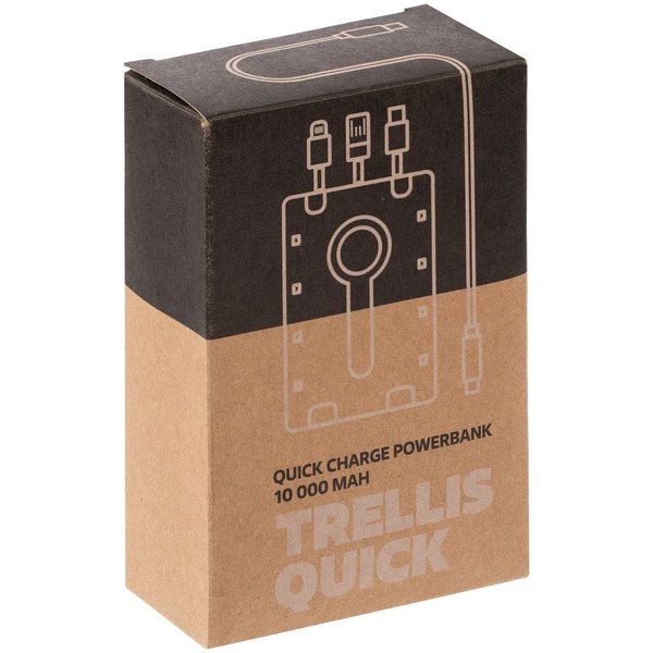 Аккумулятор с быстрой зарядкой Trellis Quick 10000 мАч, белый