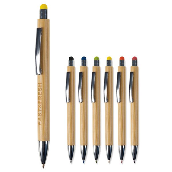 Ручка шариковая New York bamboo со стилусом - Ручка шариковая New York bamboo со стилусом