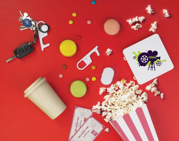 Брелок "Тачер" бесконтактный с антибактериальной защитой - Брелок "Тачер" бесконтактный с антибактериальной защитой белый