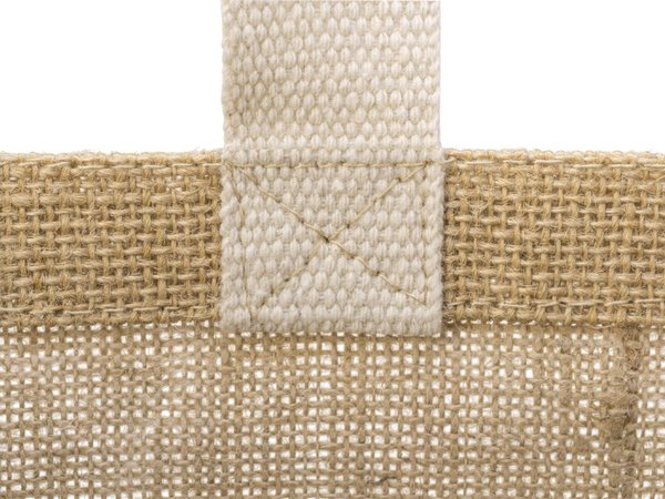 Сумка Jute джутовая с широким дном и карманом - Сумка Jute джутовая с широким дном и карманом