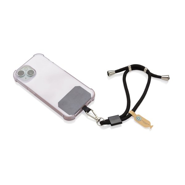 Ремешок-держатель для телефона CarryLoop на запястье из rPET RCS - Ремешок-держатель для телефона CarryLoop на запястье из rPET RCS