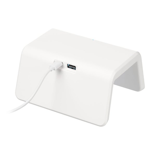 Зарядная станция с часами 15W Флейм (Flame), белая