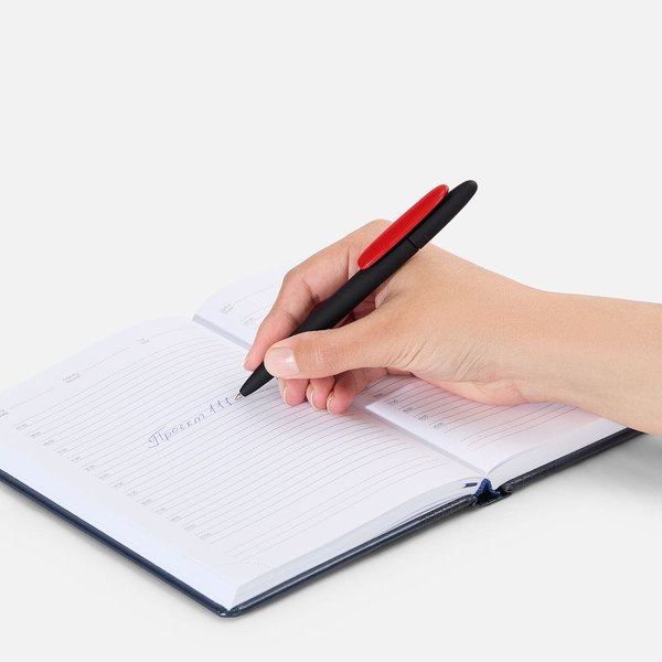 Ручка шариковая Prodir DS5 TRR-P Soft Touch, черная с красным