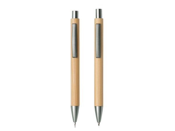 Подарочный набор «Tender bamboo» с шариковой ручкой и механическим карандашом из бамбука - Подарочный набор «Tender bamboo» с шариковой ручкой и механическим карандашом из бамбука