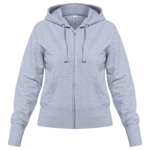 толстовка женская hooded full zip серый меланж