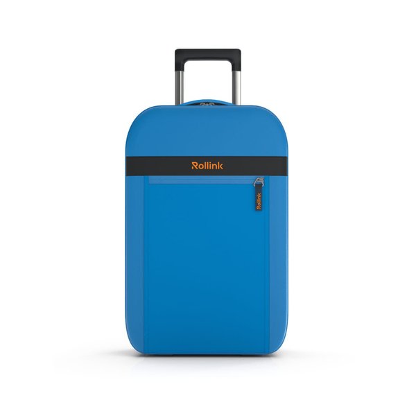 Чемодан складной Rollink Aura 55x40x20 см, 2 колеса, синий - Чемодан складной Rollink Aura 55x40x20 см, 2 колеса, синий