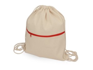 рюкзак-мешок «lark» из хлопка 180 г/м2 с цветной молнией