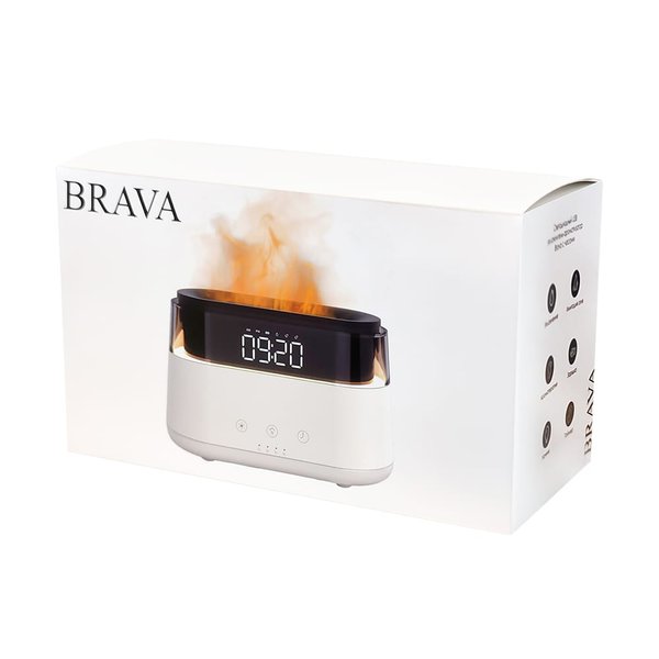 Светодиодный USB увлажнитель-ароматизатор Brava с часами с RGB подсветкой - Светодиодный USB увлажнитель-ароматизатор Brava с часами с RGB подсветкой