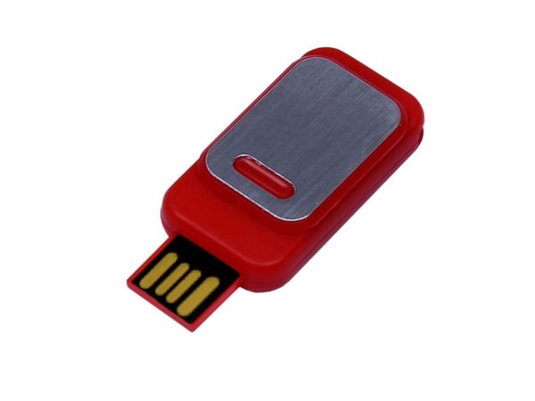 USB 2.0- флешка промо на 16 Гб прямоугольной формы, выдвижной механизм - USB 2.0- флешка промо на 16 Гб прямоугольной формы, выдвижной механизм