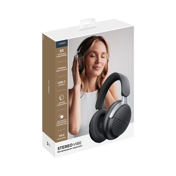 Беспроводные накладные наушники Stereo Vibe, BT 5.4, 400 мАч - Беспроводные накладные наушники Stereo Vibe, BT 5.4, 400 мАч