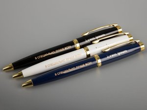 ручка шариковая letra gold, глянцевая, темно-синяя