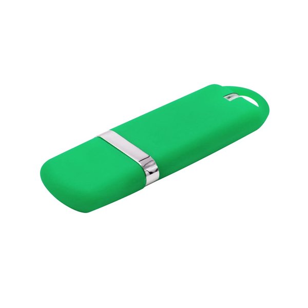 Флешка Shape с покрытием Софт Тач в футляре - Флешка Shape с покрытием Софт Тач в футляре, зеленый