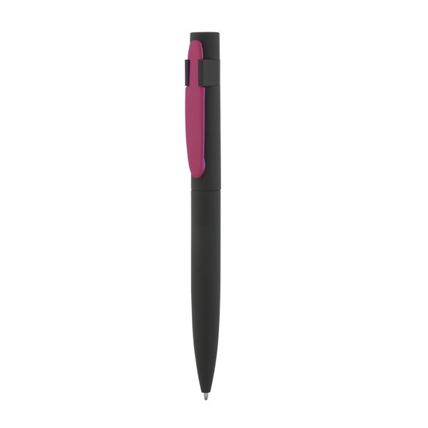 Ручка шариковая "Lip", покрытие soft touch - Ручка шариковая "Lip", покрытие soft touch черный с фуксией