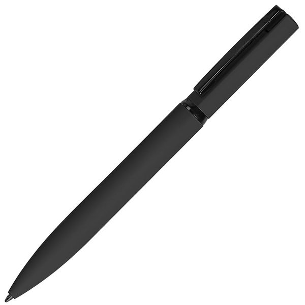 Ручка шариковая MIRROR BLACK, покрытие soft touch - MIRROR BLACK, ручка шариковая, черный, металл, софт- покрытие