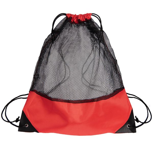 Рюкзак мешок с укреплёнными уголками Mesh, синий, 35*41 см, полиэстер 210D - Рюкзак мешок с укреплёнными уголками Mesh, красный, 35*41 см, полиэстер 210D