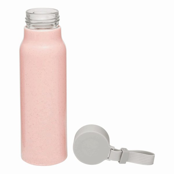 Стеклянная питьевая бутылка ECO DRINK, розовая - Стеклянная питьевая бутылка ECO DRINK, розовая