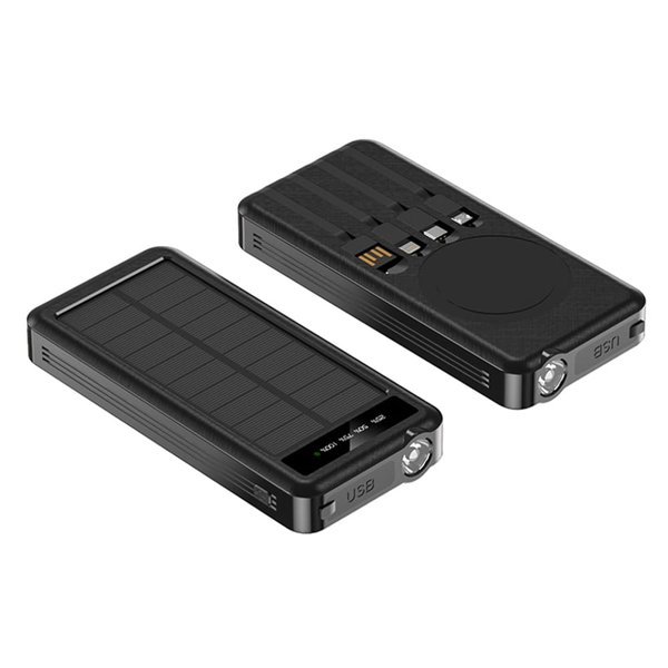 Внешний аккумулятор Xyron с солнечной панелью, 10000 mAh - Внешний аккумулятор Xyron с солнечной панелью, 10000 mAh, черный