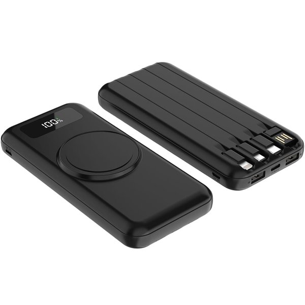 Внешний аккумулятор Authority с беспроводной зарядкой (5W), 10000 mAh - Внешний аккумулятор Authority с беспроводной зарядкой (5W), 10000 mAh, чёрный