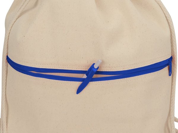 Рюкзак-мешок «Lark» из хлопка 180 г/м2 с цветной молнией - Рюкзак-мешок «Lark» из хлопка 180 г/м2 с цветной молнией