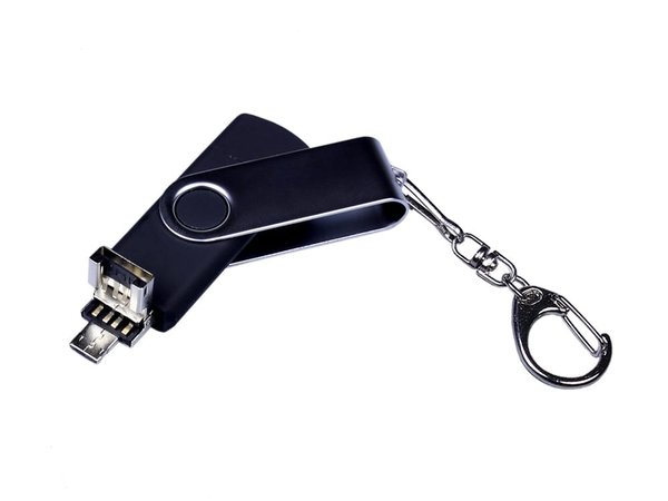 USB 3.0/micro USB/Type-C- флешка на 32 Гб с поворотным механизмом - USB 3.0/micro USB/Type-C- флешка на 32 Гб с поворотным механизмом