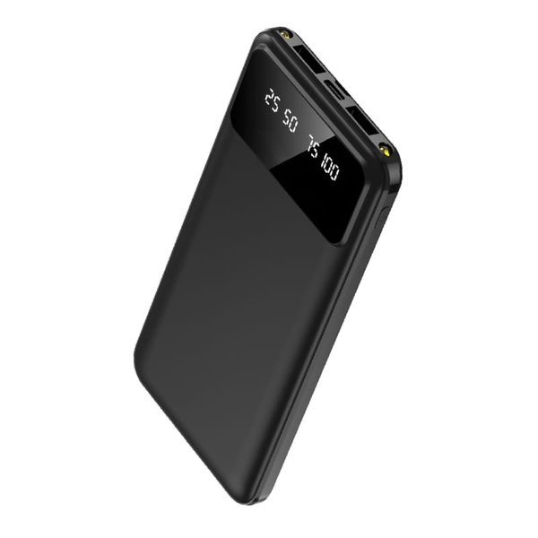 Внешний аккумулятор Dorado 10 000 mAh с фонариком - Внешний аккумулятор Dorado 10 000 mAh с фонариком, черный