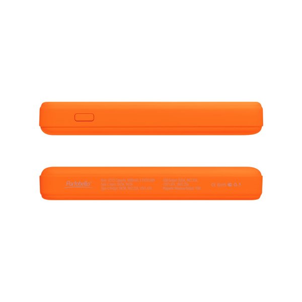 Внешний аккумулятор Ларго PD (Largo PD) 5000mAh с функцией беспроводной зарядки 15W, оранжевый