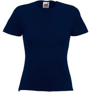 Футболка женская LADY FIT CREW NECK T 210 - Футболка "Lady-Fit Crew Neck T", глубокий темно-синий_S, 95% х/б, 5% эластан, 210 г/м2