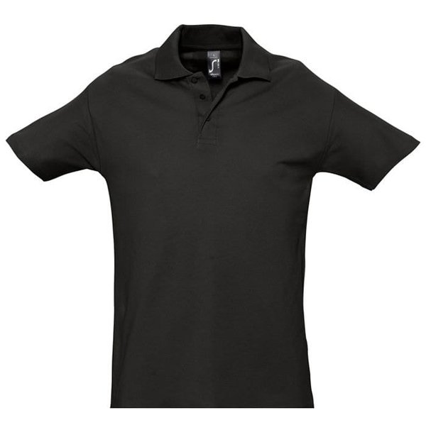 Рубашка поло мужская SPRING II 210 - Рубашка поло мужская SPRING II,черный,4XL,100% хлопок, 210/м2