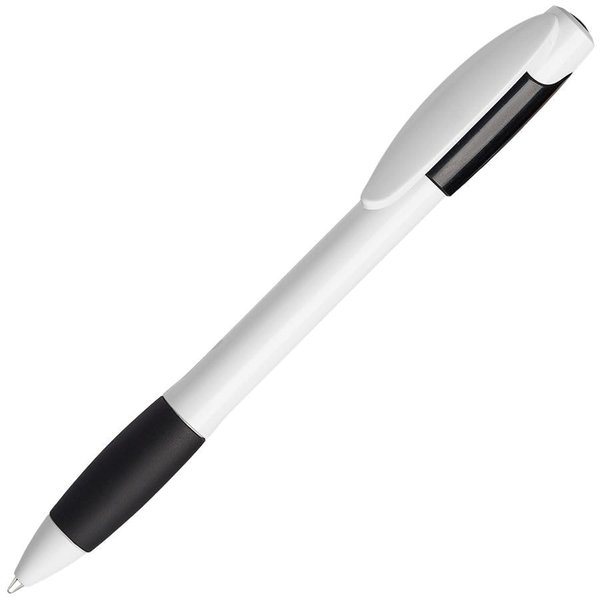 Ручка шариковая с грипом X-5 - X-5, ручка шариковая, черный/белый, пластик