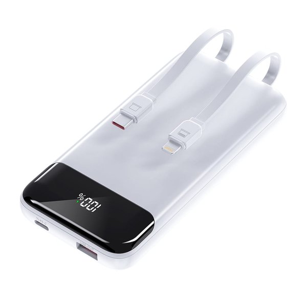 Внешний аккумулятор Nero с быстрой зарядкой (до 22,5W), 10000 mAh - Внешний аккумулятор Nero с быстрой зарядкой (до 22,5W), 10000 mAh, белый