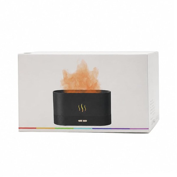 Светодиодный USB увлажнитель-ароматизатор Flame RGB - Светодиодный USB увлажнитель-ароматизатор Flame RGB, черный
