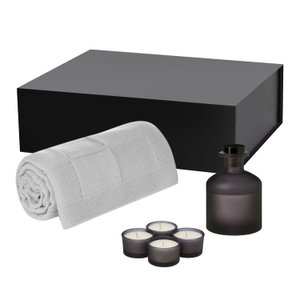 подарочный набор сенто (sento), селла софт (cella soft), серый (свеча, диффузор, плед)