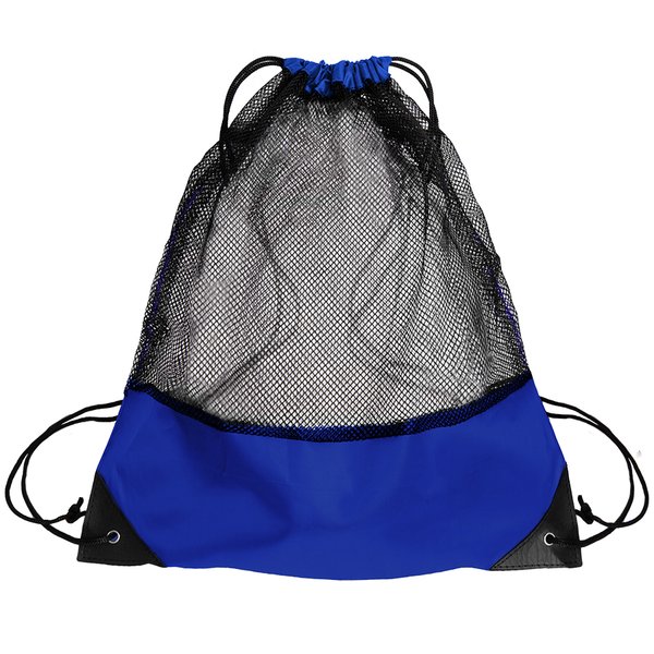 Рюкзак мешок с укреплёнными уголками Mesh, синий, 35*41 см, полиэстер 210D - Рюкзак мешок с укреплёнными уголками Mesh, синий, 35*41 см, полиэстер 210D