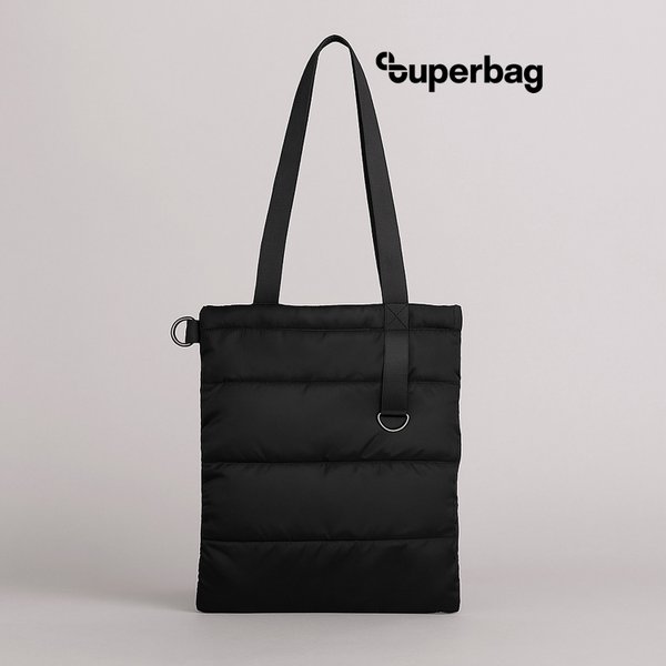 Шоппер Superbag Bubble New, стёганый, со скрытой магнитной кнопкой - Шоппер Superbag Bubble New, со скрытой магнитной кнопкой (черный)