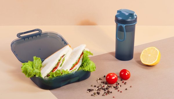 Набор "Eat&Drink box": бутылка, ланч-бокс - Набор "Eat&Drink box": бутылка, ланч-бокс синий с голубым