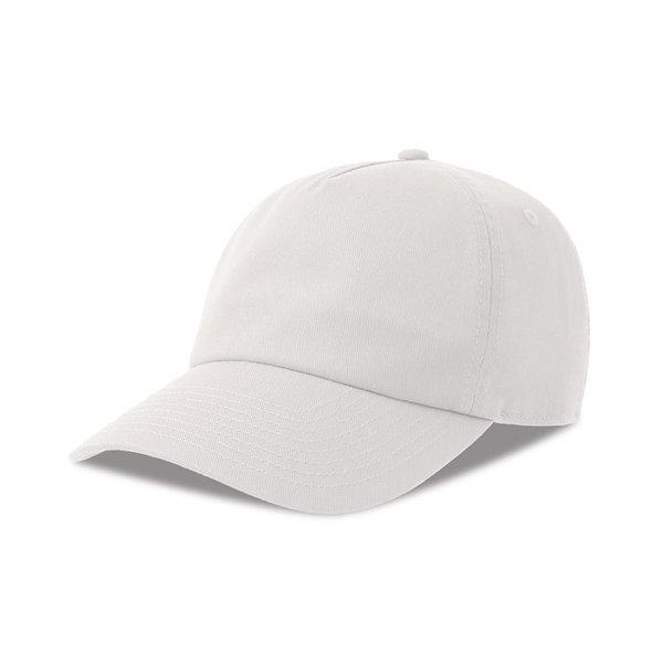 Бейсболка DAD HAT-S, 5 клиньев, металлическая застежка - Бейсболка "DAD HAT-S FIVE", 5 клиньев, металлическая застежка, белый, 100% хлопок, 270 г/м2