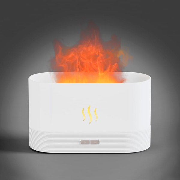 Светодиодный USB увлажнитель-ароматизатор Flame - Светодиодный USB увлажнитель-ароматизатор Flame, белый