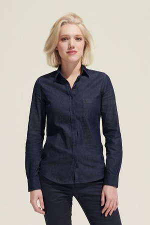 рубашка женская barry women, синяя (деним)