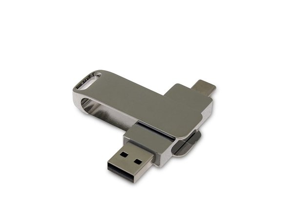 USB 3.0- флешка на 64 Гб с поворотным механизмом и дополнительным разъемом Type-C - USB 3.0- флешка на 64 Гб с поворотным механизмом и дополнительным разъемом Type-C