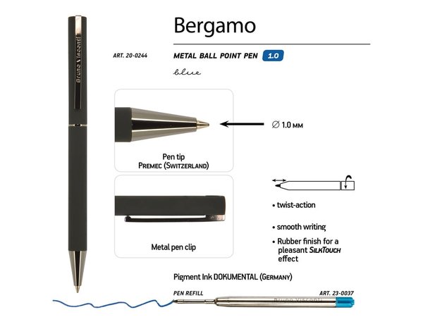Ручка металлическая шариковая «Bergamo» - Ручка металлическая шариковая «Bergamo»