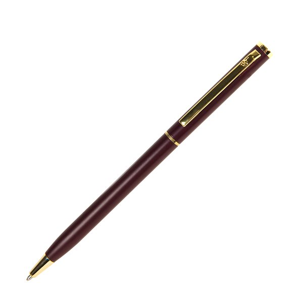 Ручка шариковая SLIM - SLIM, ручка шариковая, бордо/золотистый, металл
