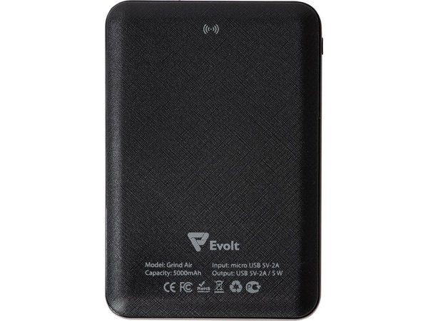 Беспроводной внешний аккумулятор «Grind Air» v. 2, 5000 mAh - Беспроводной внешний аккумулятор «Grind Air» v. 2, 5000 mAh
