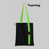 Шоппер Superbag black с ремувкой 4sb (чёрный с салатовым)
