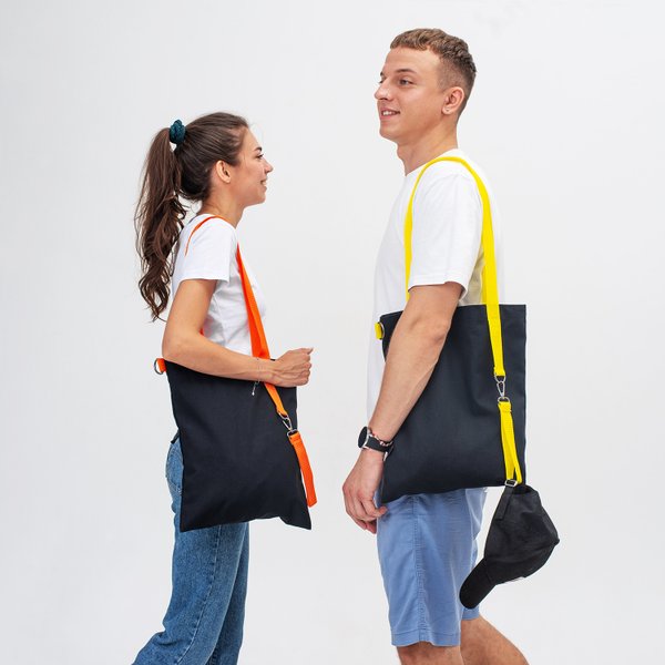 Шоппер Superbag black - Шоппер Superbag black (чёрный с жёлтым)