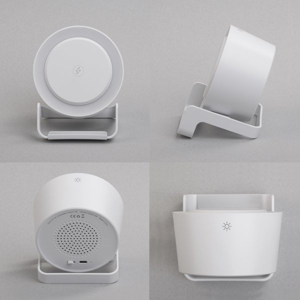 Bluetooth колонка-подставка "Smart Sound" с беспроводным (10W) зарядным устройством и лампой - Bluetooth колонка-подставка "Smart Sound" с беспроводным (10W) зарядным устройством и лампой белый