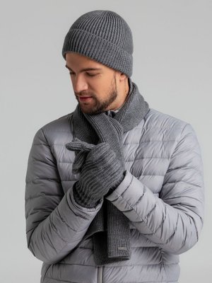 перчатки bernard, серый меланж