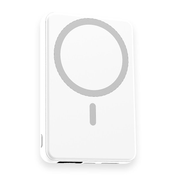 Магнитный внешний аккумулятор Quantum с беспроводной зарядкой (15W), 10000 Mah - Магнитный внешний аккумулятор Quantum с беспроводной зарядкой (15W), 10000 Mah, белый