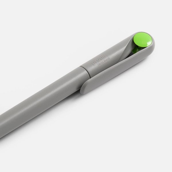 Ручка шариковая Prodir DS1 TMM Dot, серая с ярко-зеленым