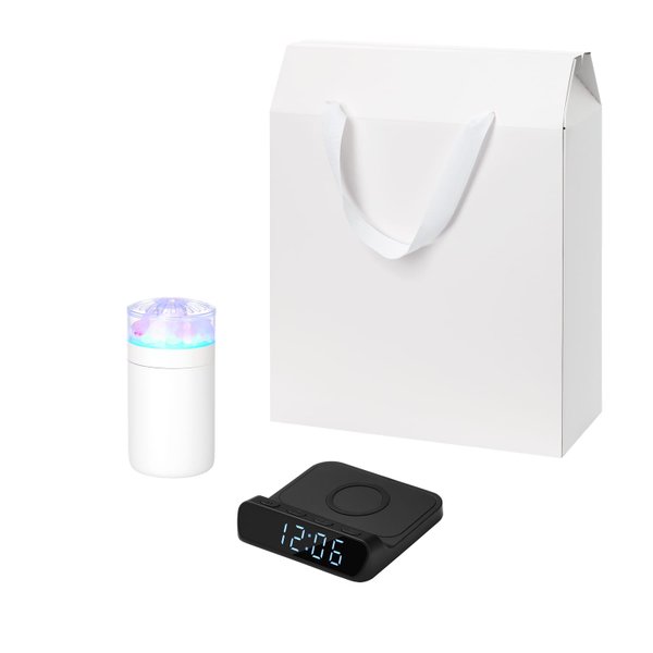 Подарочный набор Кристалл, Ригель (Crystal, Rigel), черный (увлажнитель воздуха, зарядное устройство)